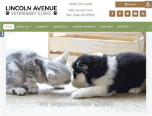 Tablet Screenshot of lincolnavevetclinic.com
